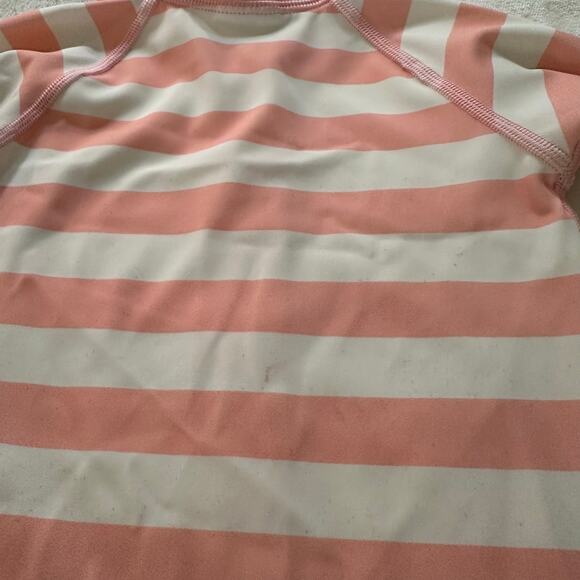 Hanna Andersson Rash Guard sz 6-12 months pink stripe bathing suit - Picture 2 of 6